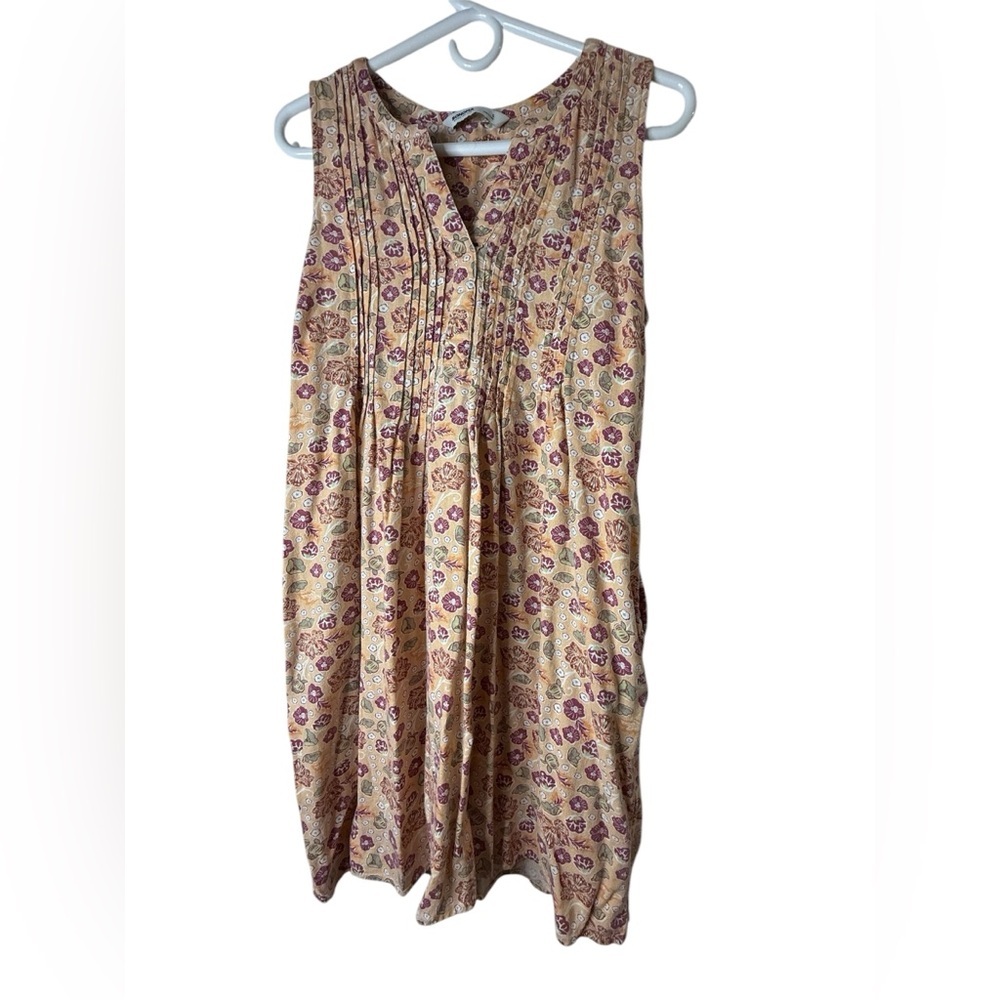 Sonoma Green and Orange Pleated mini sundress size small